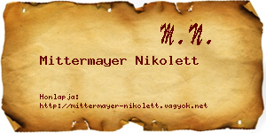 Mittermayer Nikolett névjegykártya